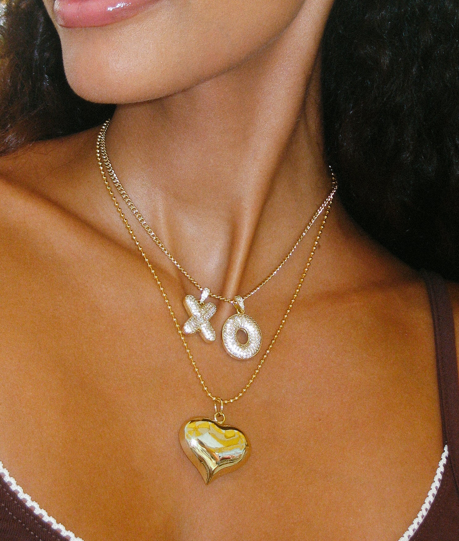 GOLD CHUBBY HEART NECKLACE
