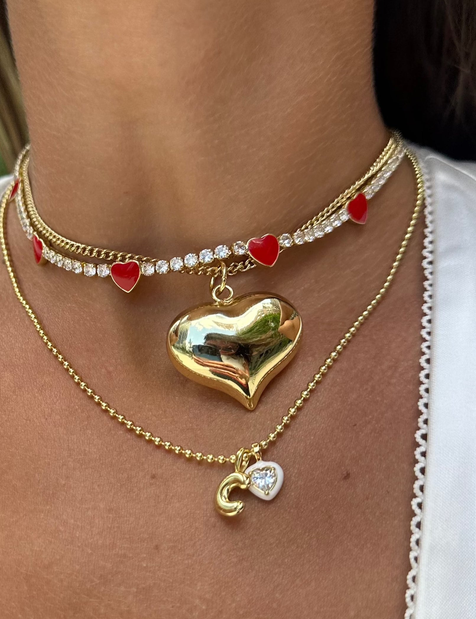 GOLD CHUBBY HEART NECKLACE