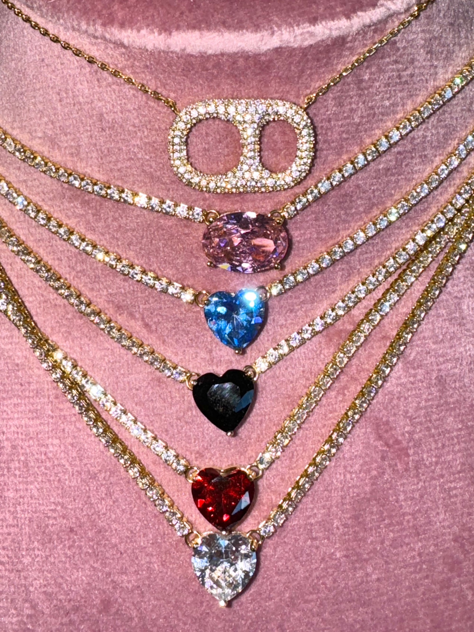 HEART GUMDROP TENNIS NECKLACE