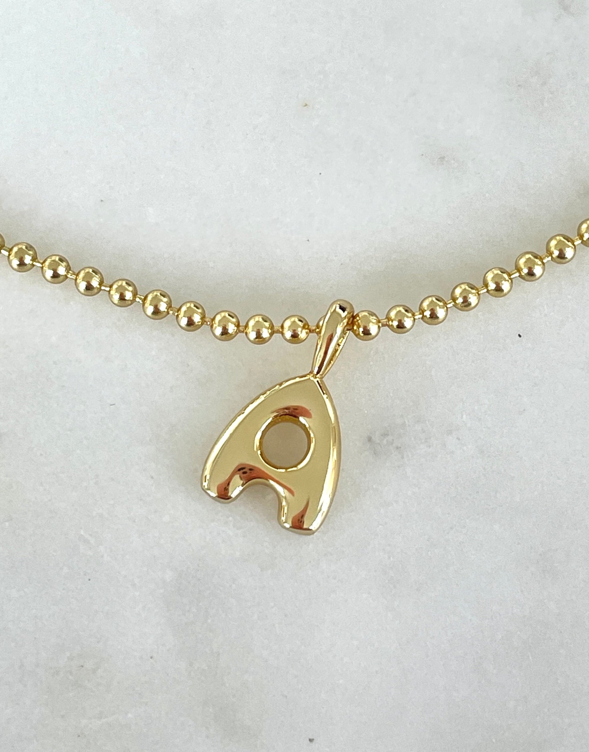 MINI LUCKY INITIAL CHARM NECKLACE