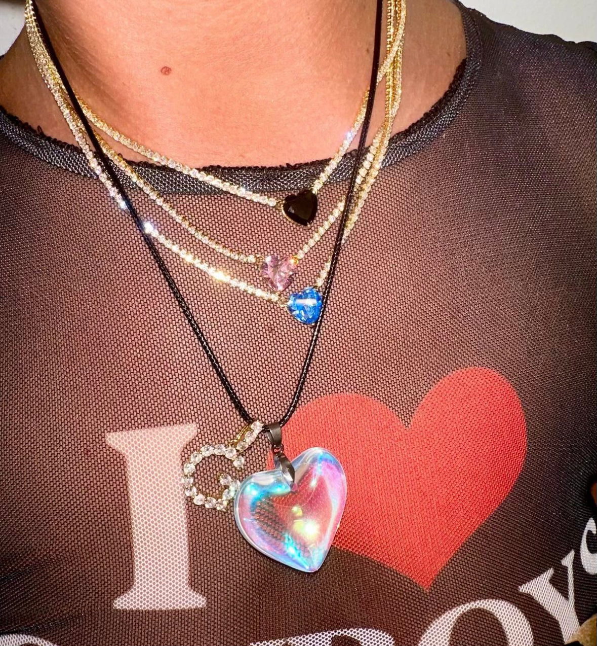 HEART GUMDROP TENNIS NECKLACE