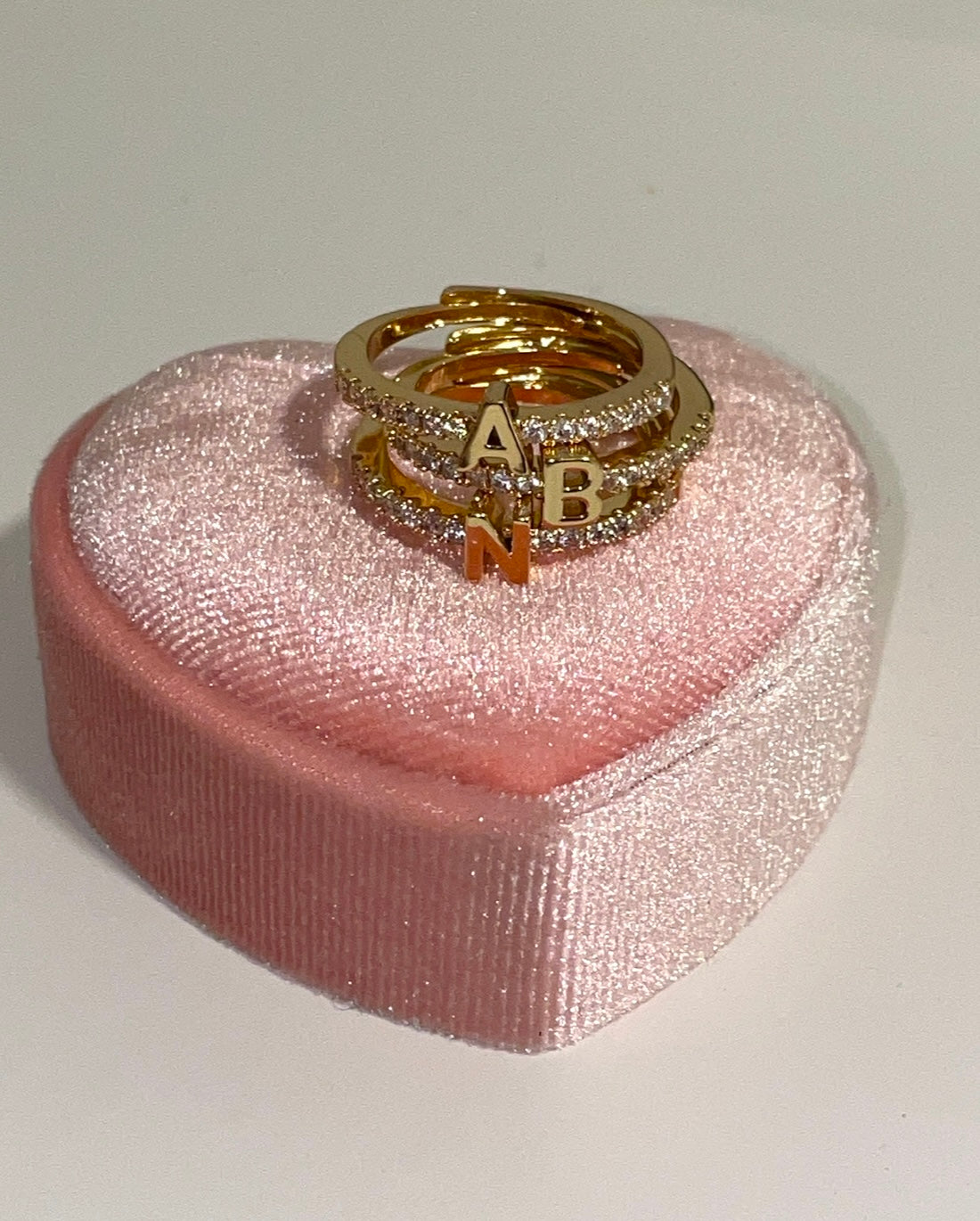 GIFT SET: INITIAL STACKING TRIO RINGS – BONBONWHIMS