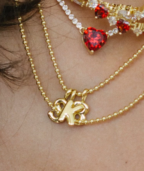MINI LUCKY INITIAL CHARM NECKLACE