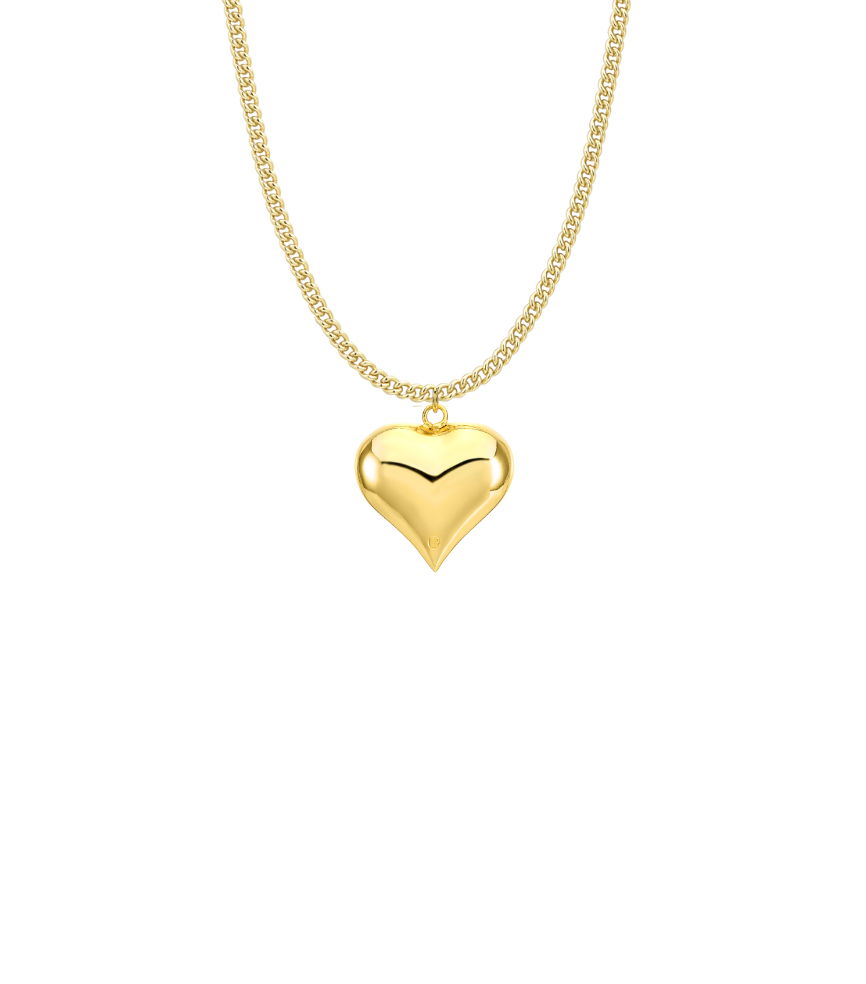 GOLD CHUBBY HEART NECKLACE