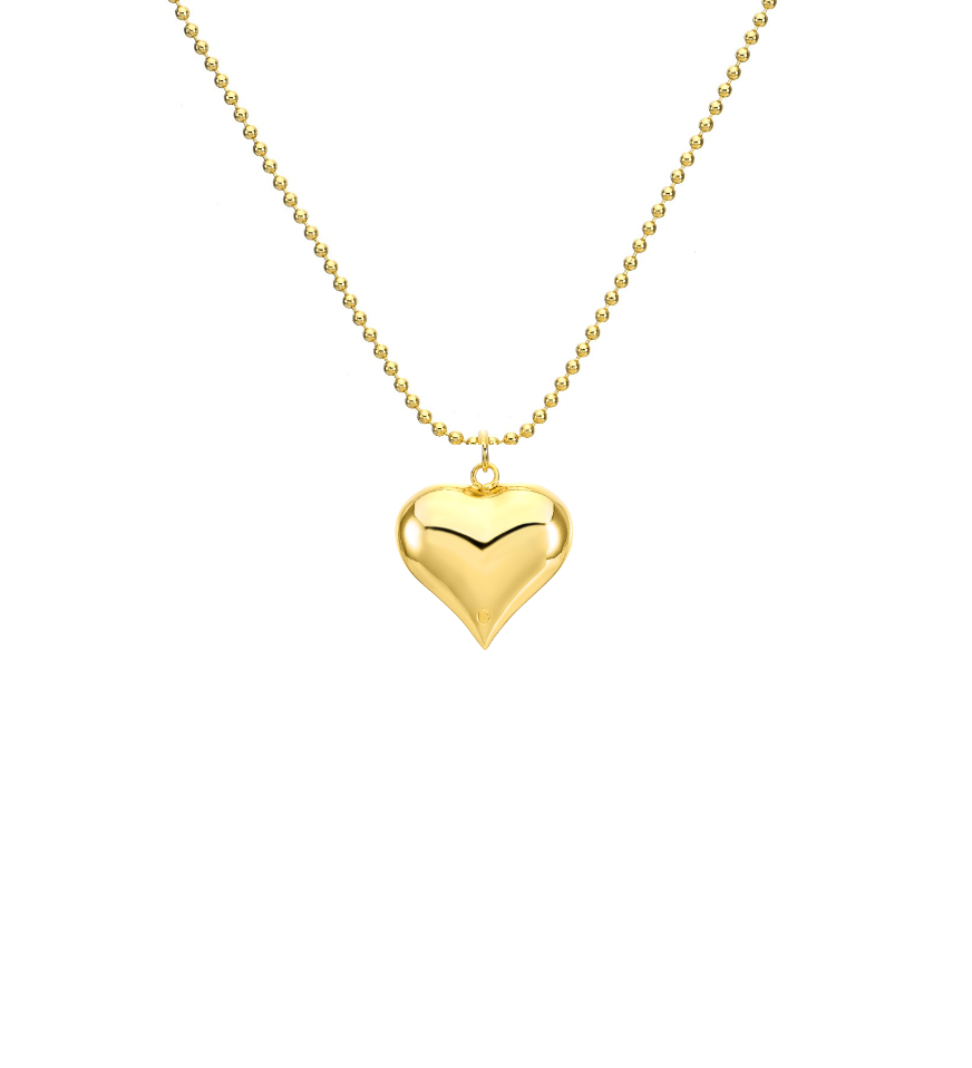 GOLD CHUBBY HEART NECKLACE