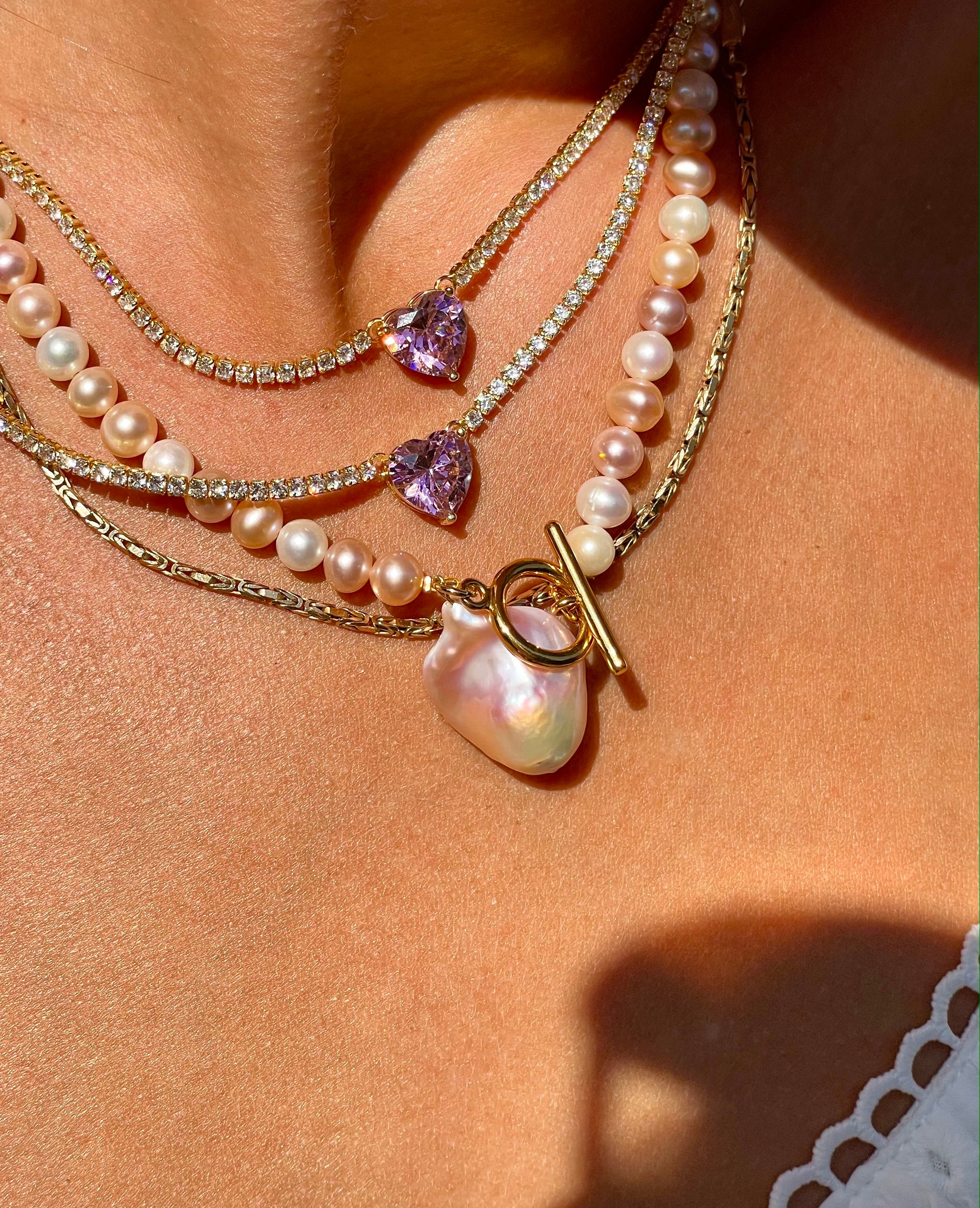 HEART GUMDROP TENNIS NECKLACE