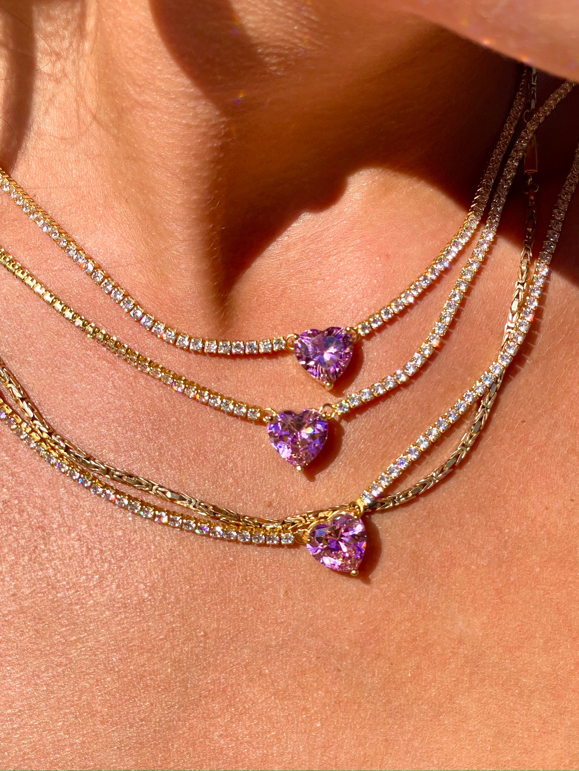 HEART GUMDROP TENNIS NECKLACE