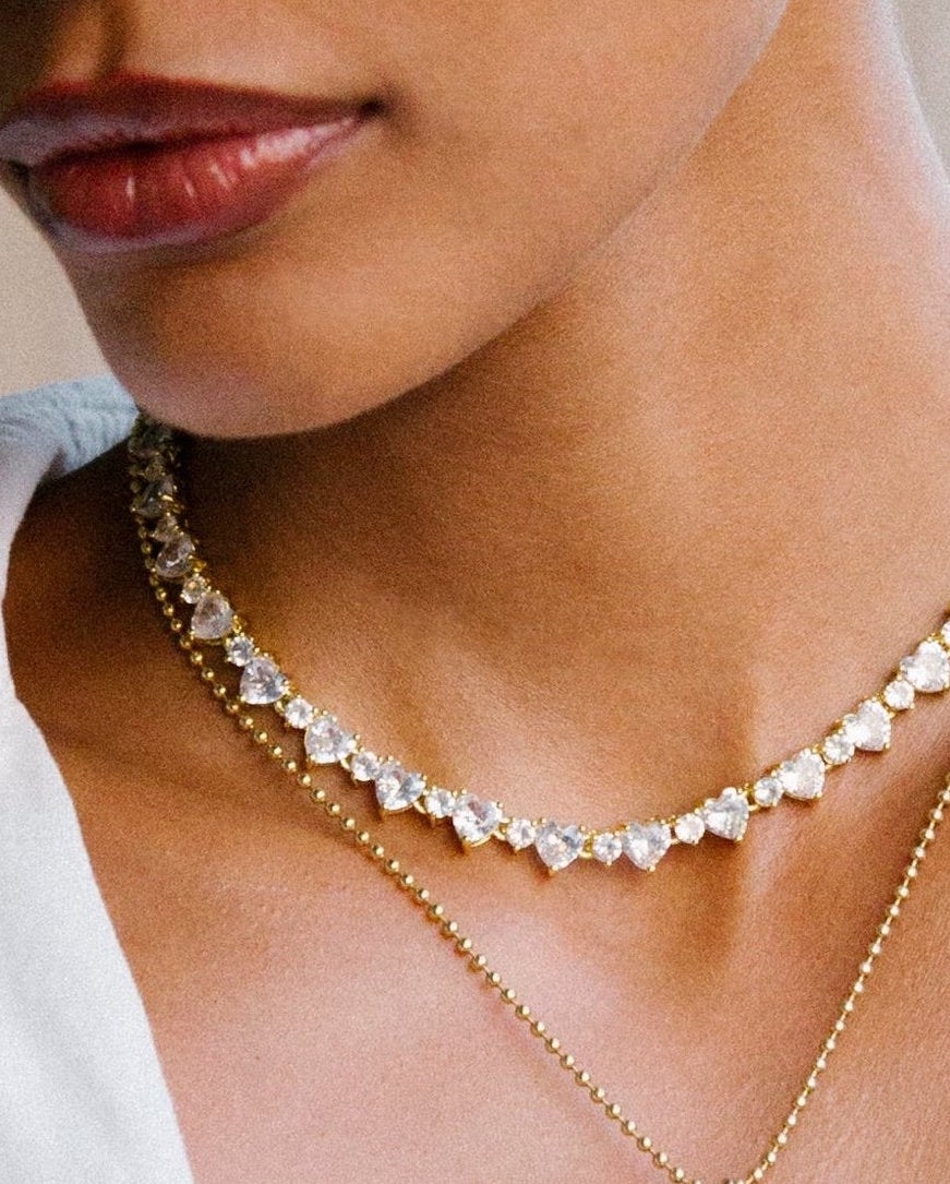 Heart to Heart Tennis Necklace