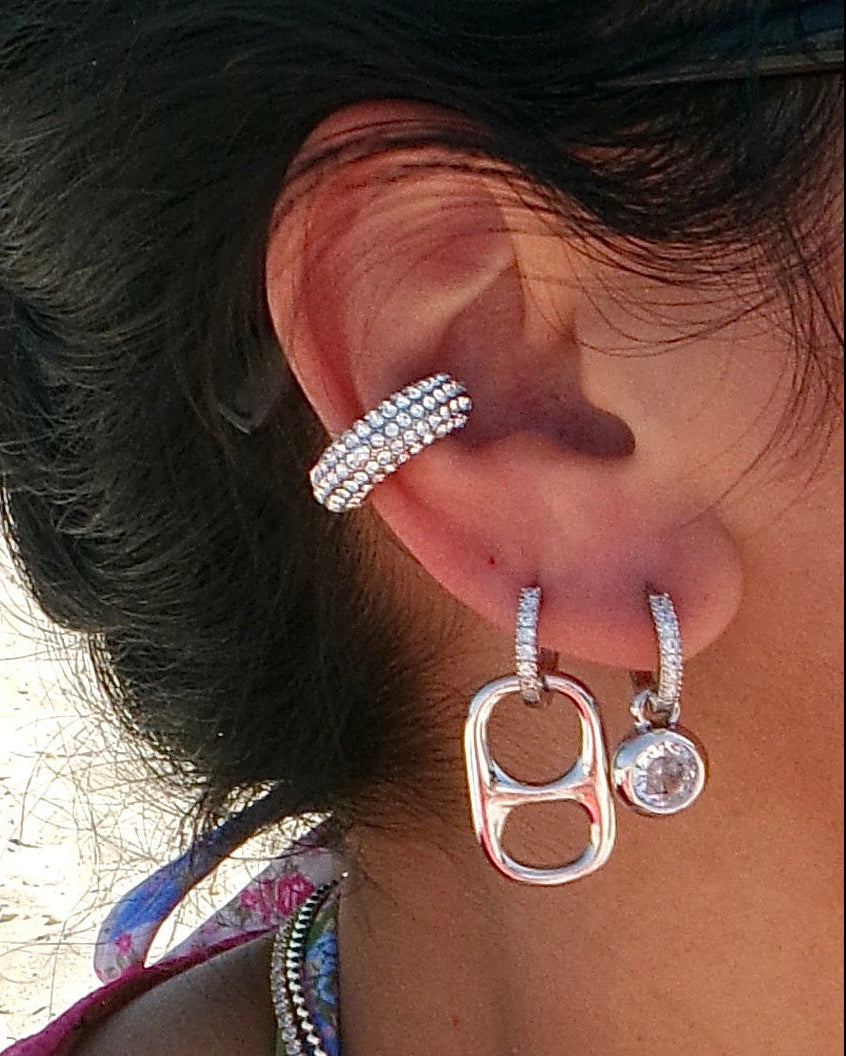 PEBBLE CRYSTAL DROP EARRINGS (PAIR)