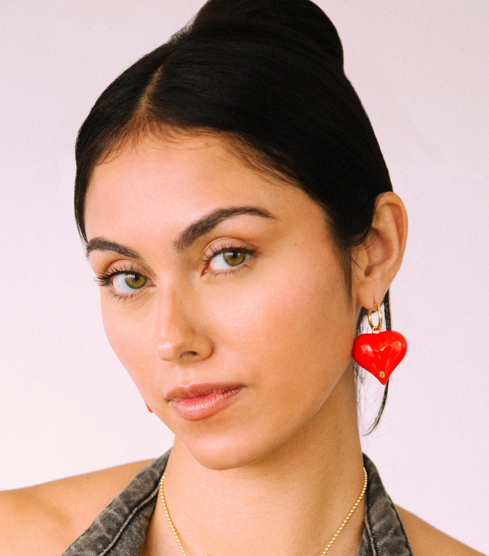 CHERRY POP HEART EARRINGS