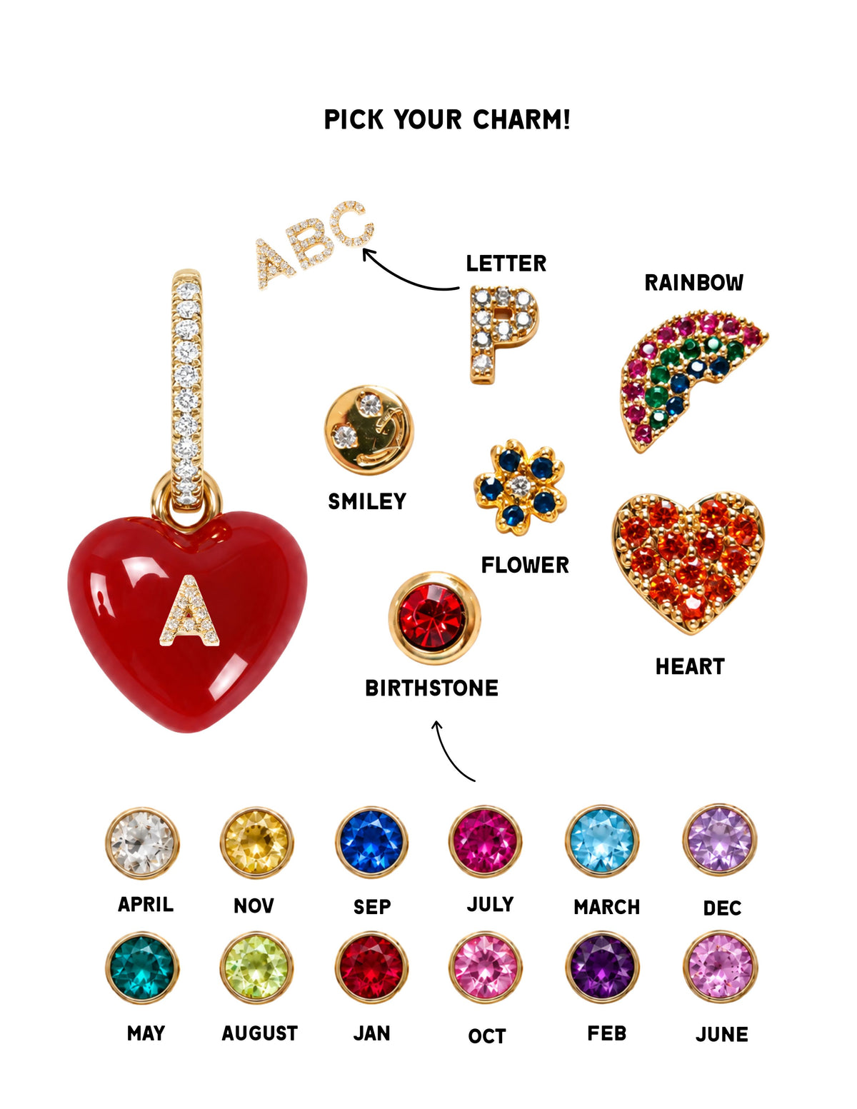CHOOSE YOUR CHARM: RED HEART EARRING (SINGLE)