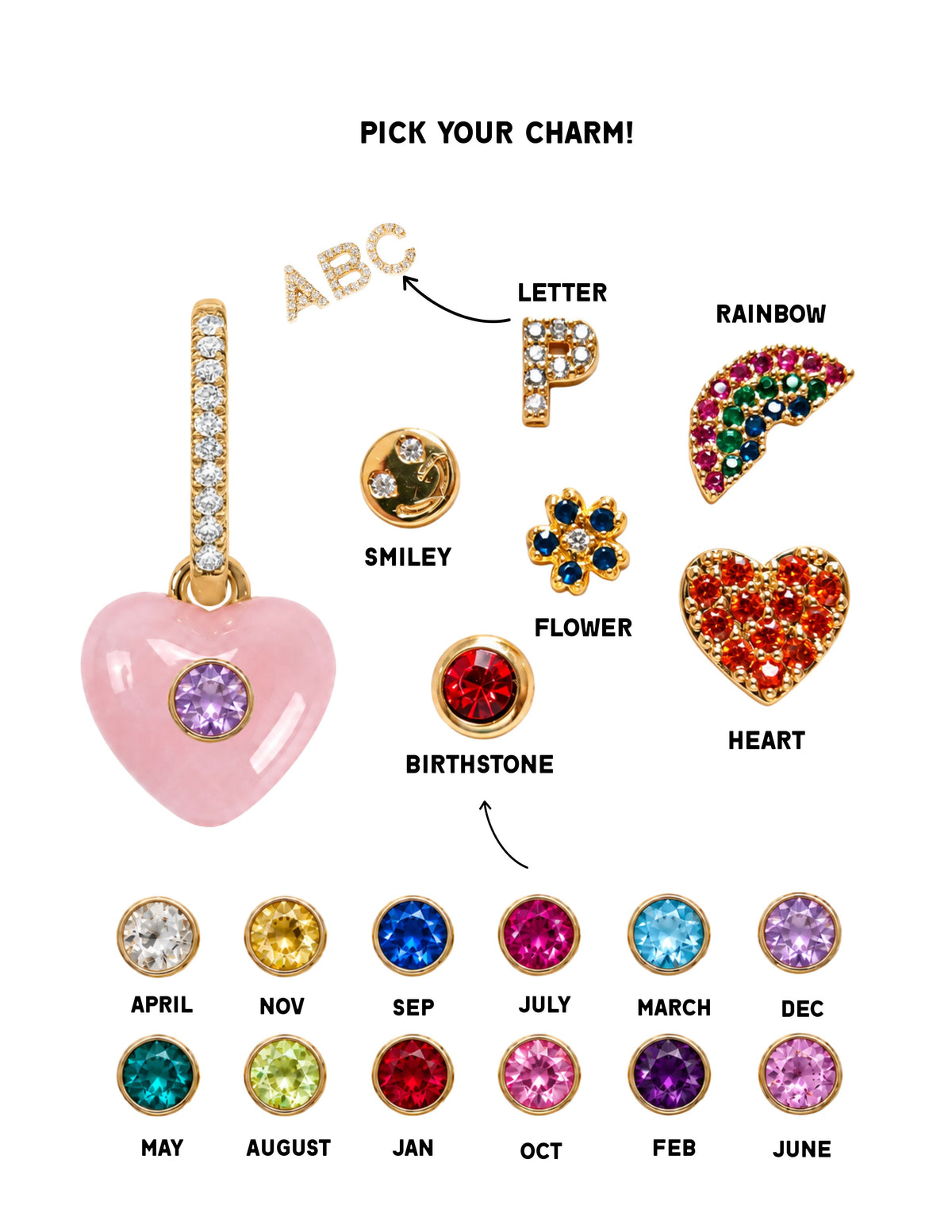 CHOOSE YOUR CHARM: PINK HEART EARRING (SINGLE)
