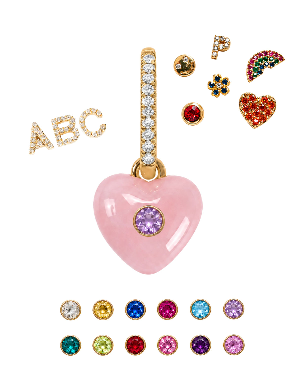 CHOOSE YOUR CHARM: PINK HEART EARRING (SINGLE)