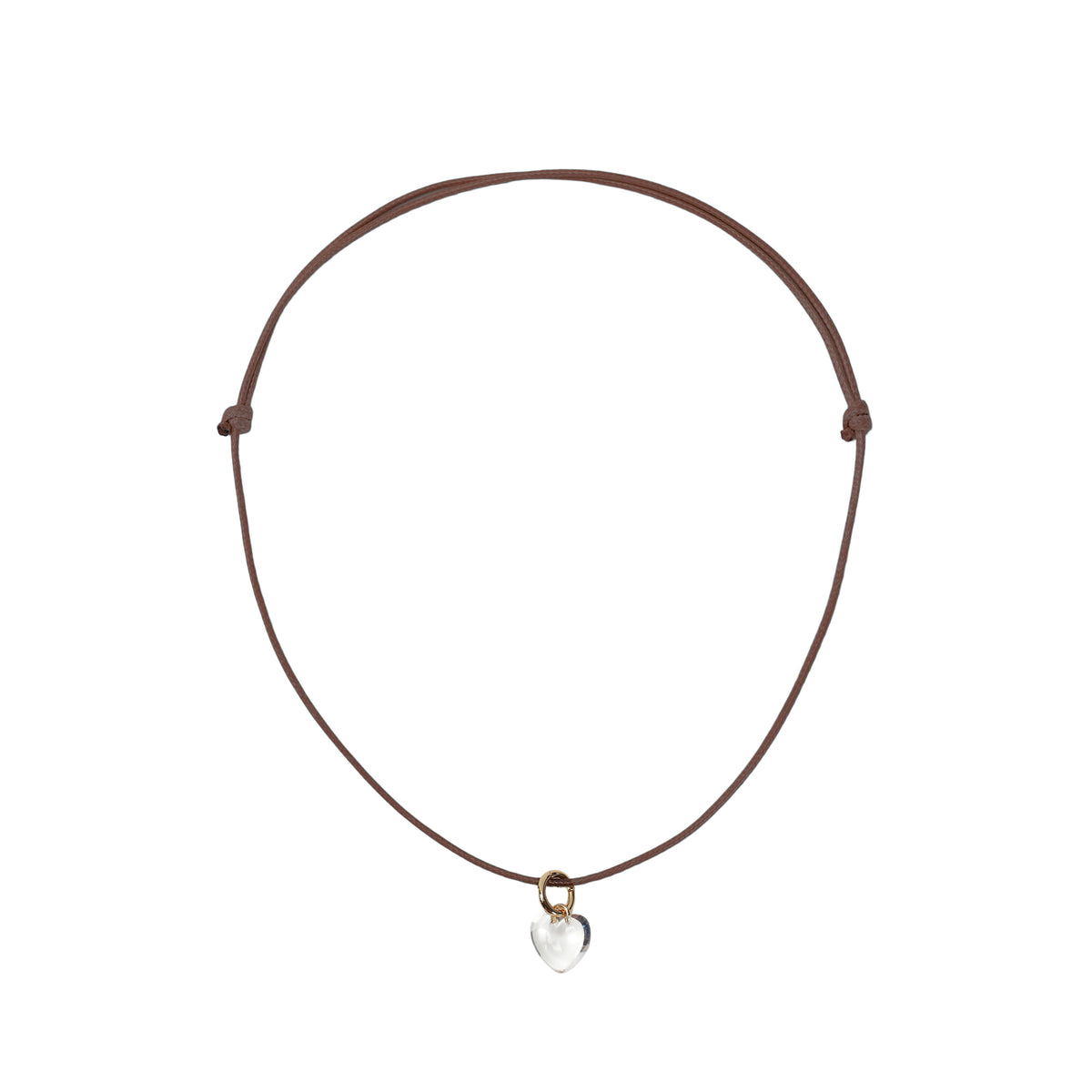 CLEAR LUCKY HEART CHARM NECKLACE