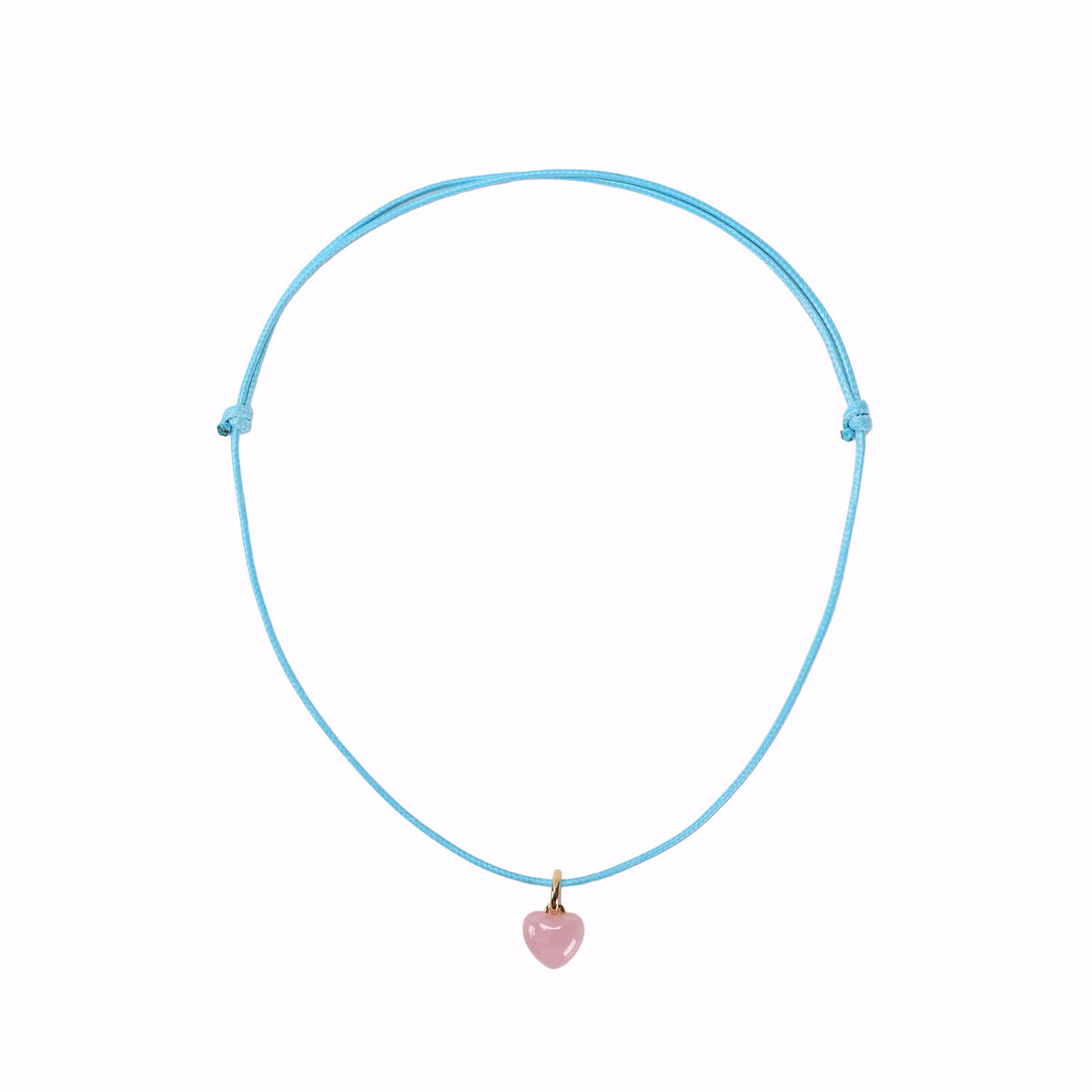 PINK LUCKY HEART CHARM NECKLACE
