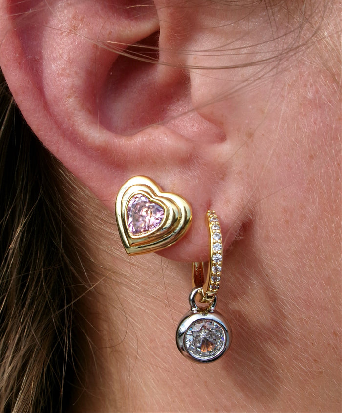 PEBBLE CRYSTAL DROP EARRINGS (PAIR)