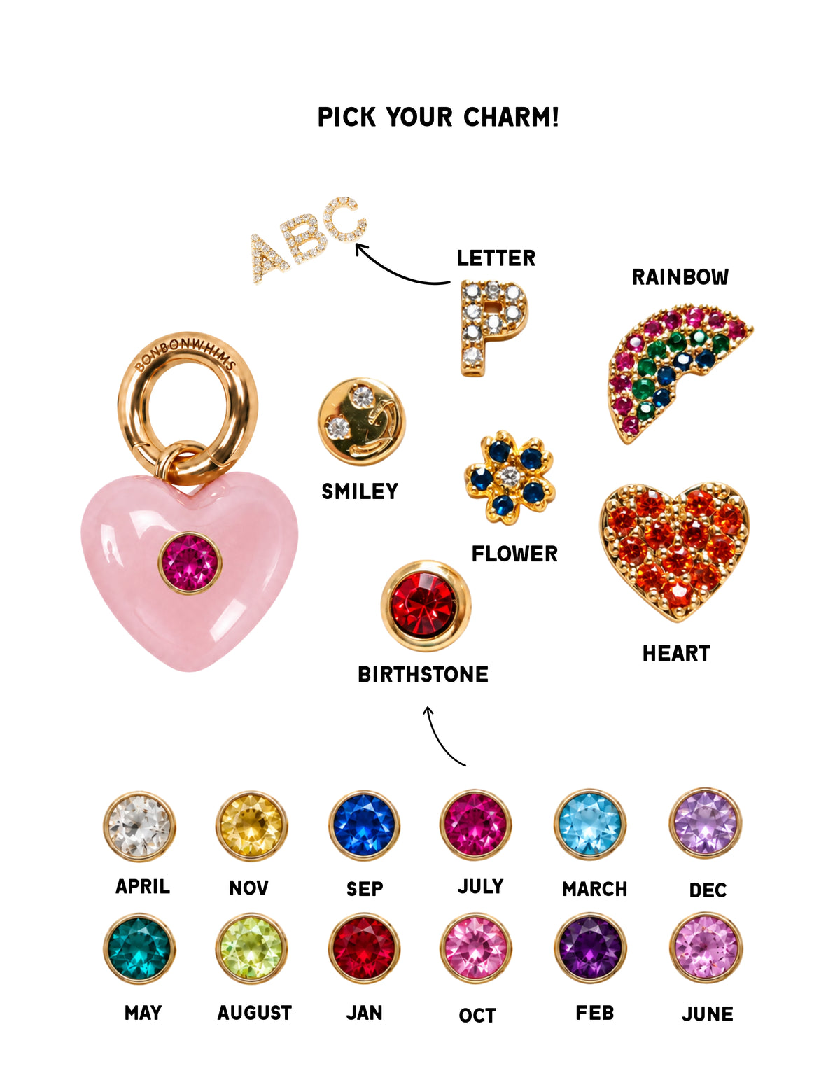 PINK LUCKY HEART CHARM NECKLACE