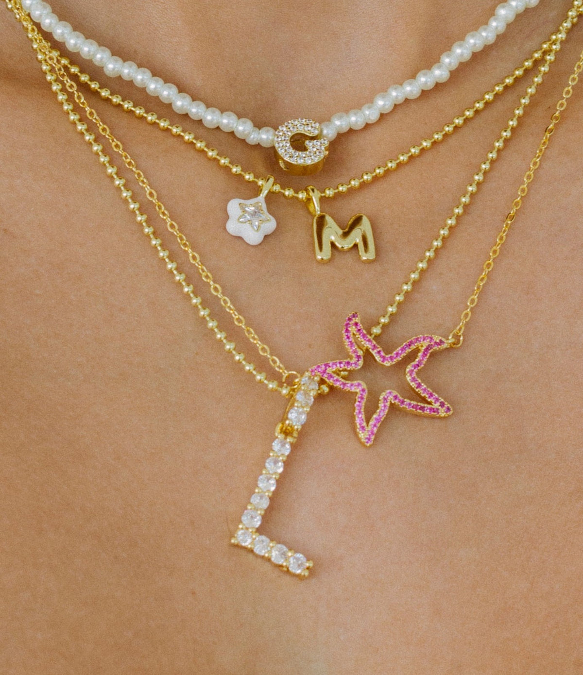 FROSTY INITIAL Y2K NECKLACE
