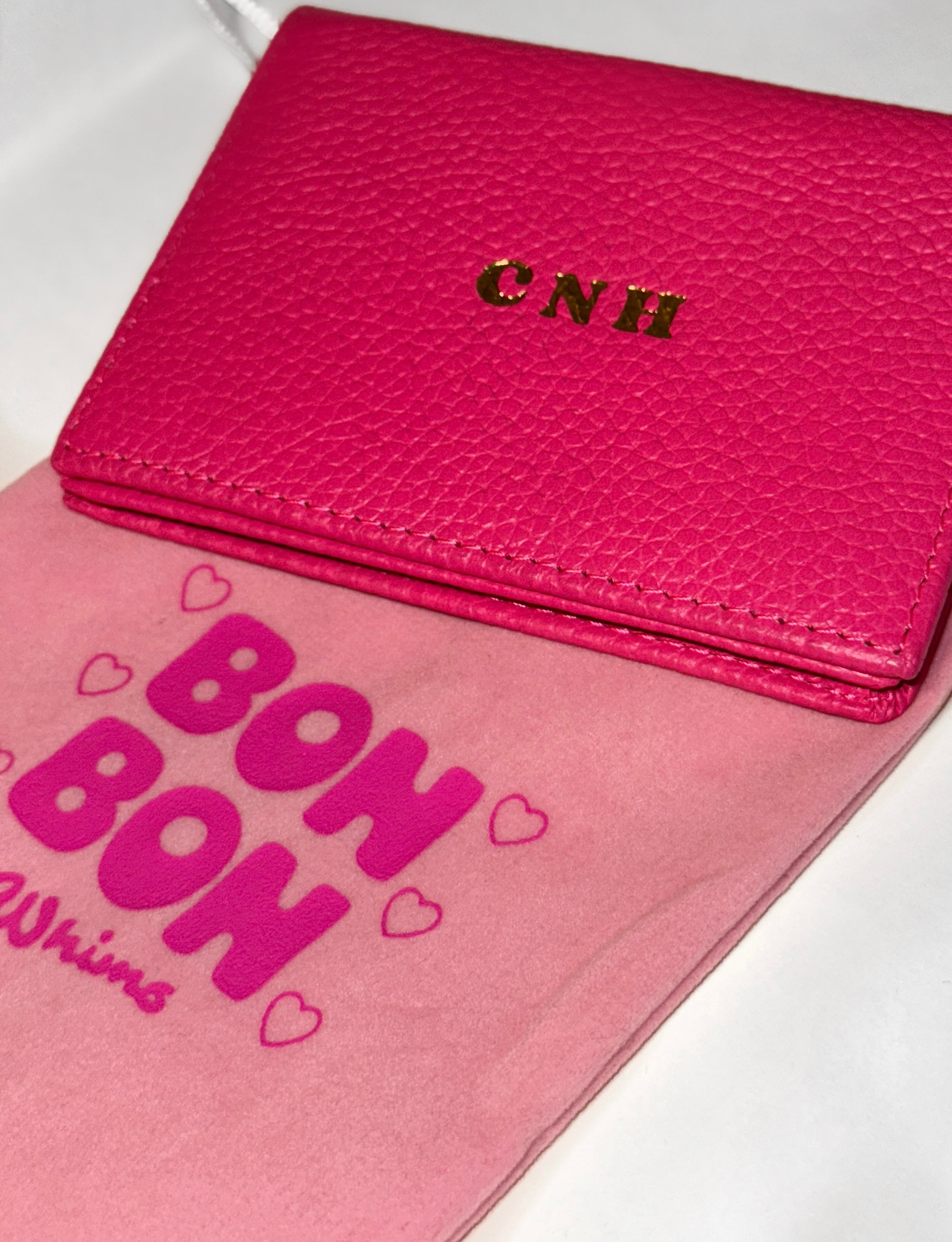 BISOU MONOGRAMMED LEATHER CARD CASE