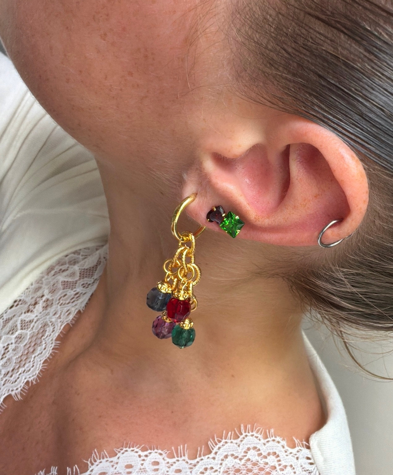 BIGGIE STERLING SILVER "STICKER EARRINGS" (FULL SET)
