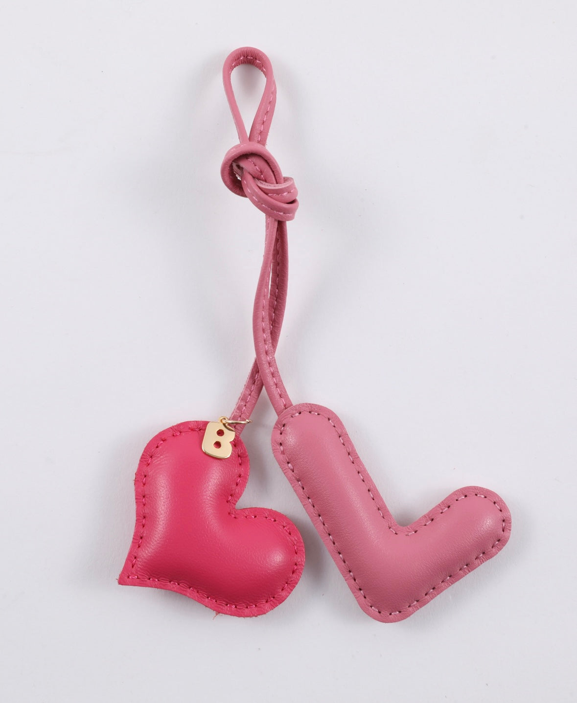 PILLOW PUFF INITIAL LEATHER BAG CHARM