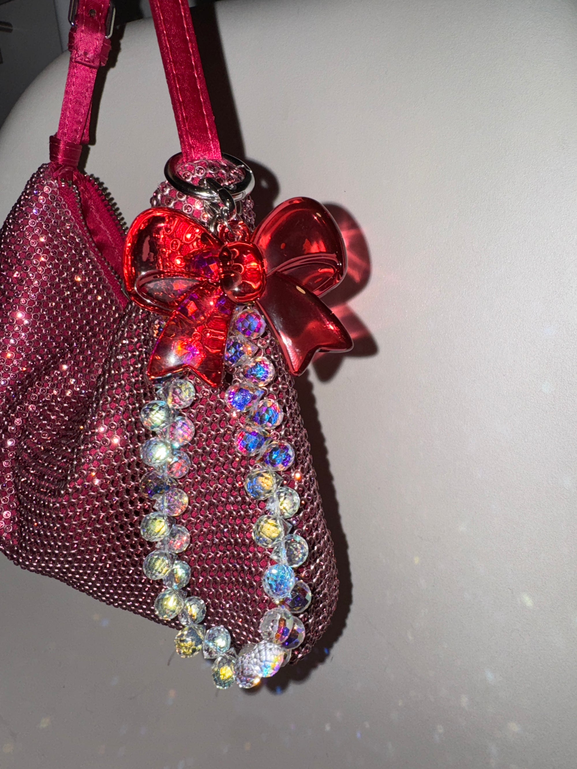 BIG BOW BLING PHONE STRAP KEYRING