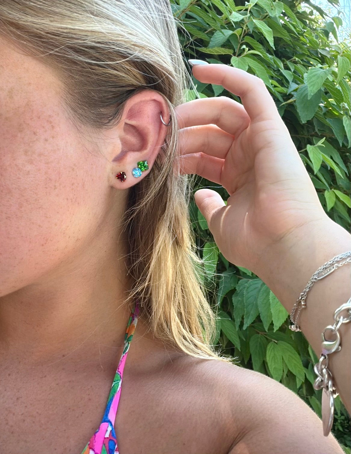 BIGGIE STERLING SILVER "STICKER EARRINGS" (FULL SET)