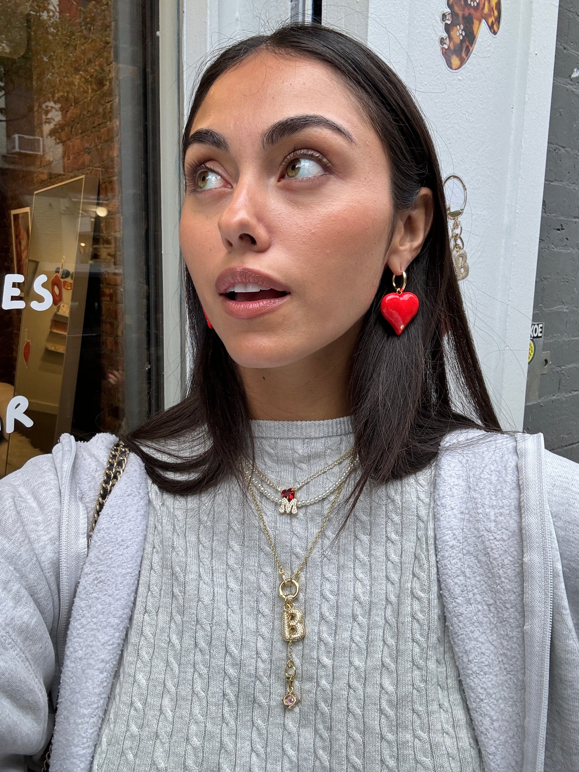 CHERRY POP HEART EARRINGS