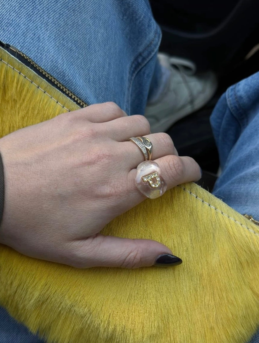 CHOOSE YOUR INITIAL: FROSTY LUCKY RING