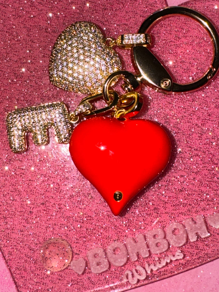 CHERRY POP HEART KEYCHAIN