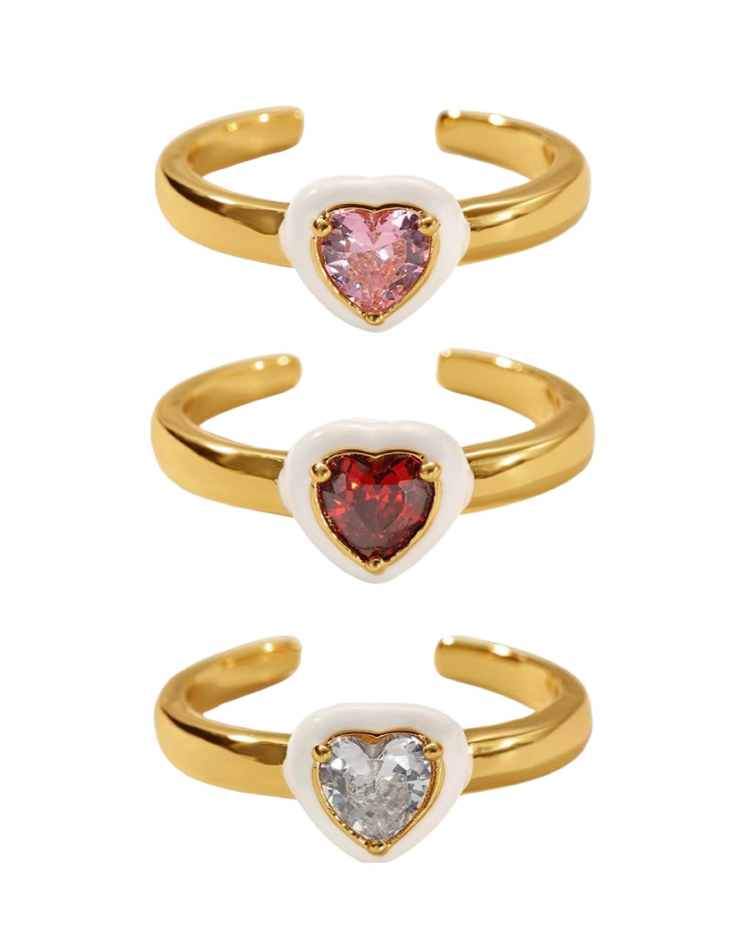 MINI LUCKY ENAMEL HEART RING