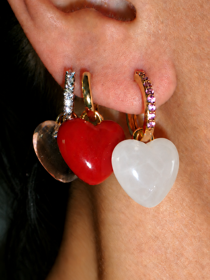 SUPER GLAZED HEART EARRING (SINGLE)