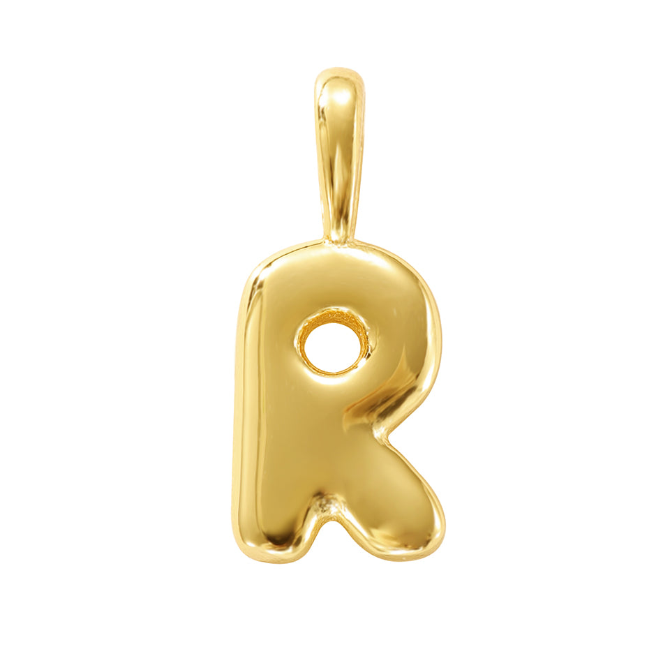 PUFFY INITIAL CHARM NECKLACE