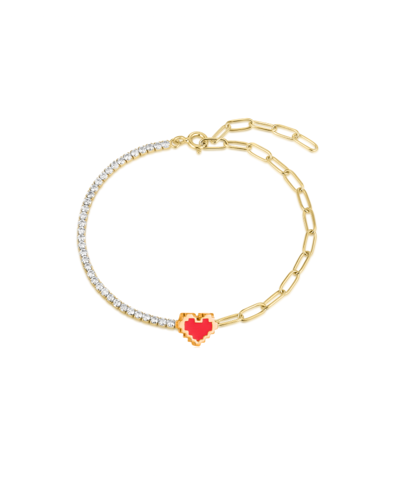 LEVEL-UP HEART CHARM BRACELET