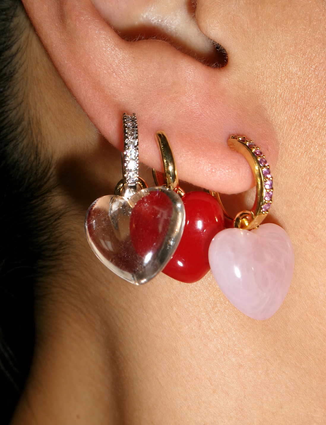 SUPER GLAZED HEART EARRING (SINGLE)
