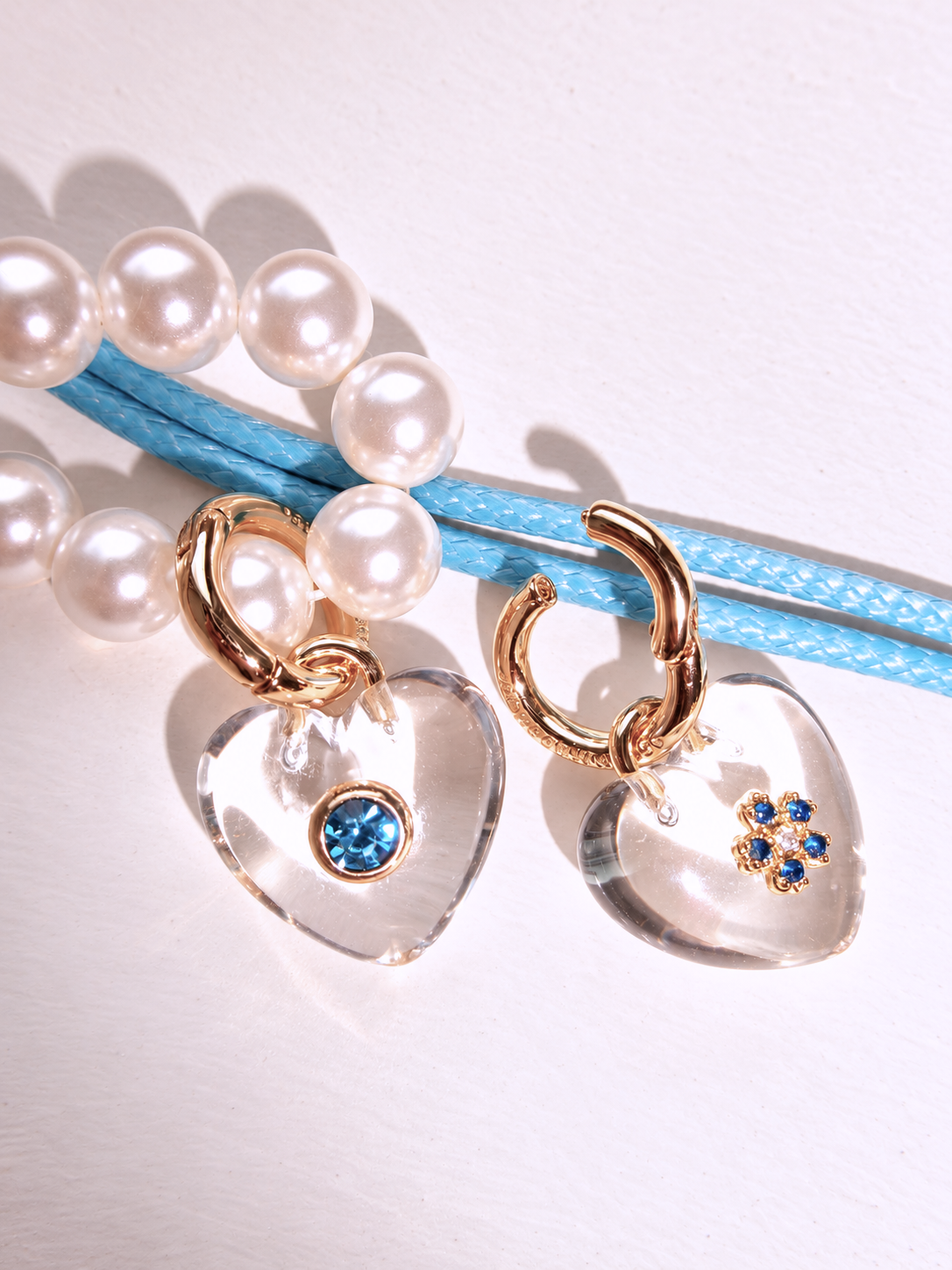 CLEAR LUCKY HEART CHARM NECKLACE