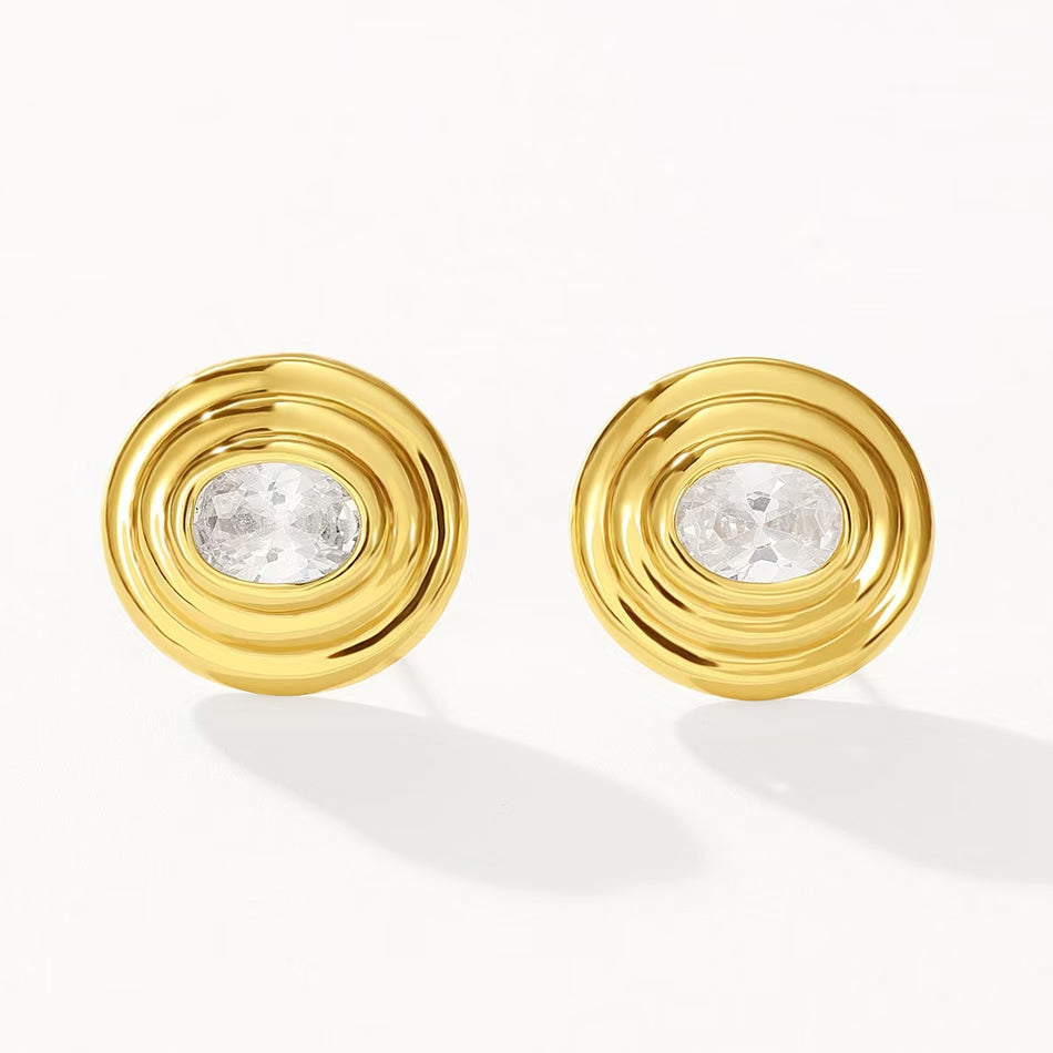 RETRO DOME EARRINGS (PAIR)