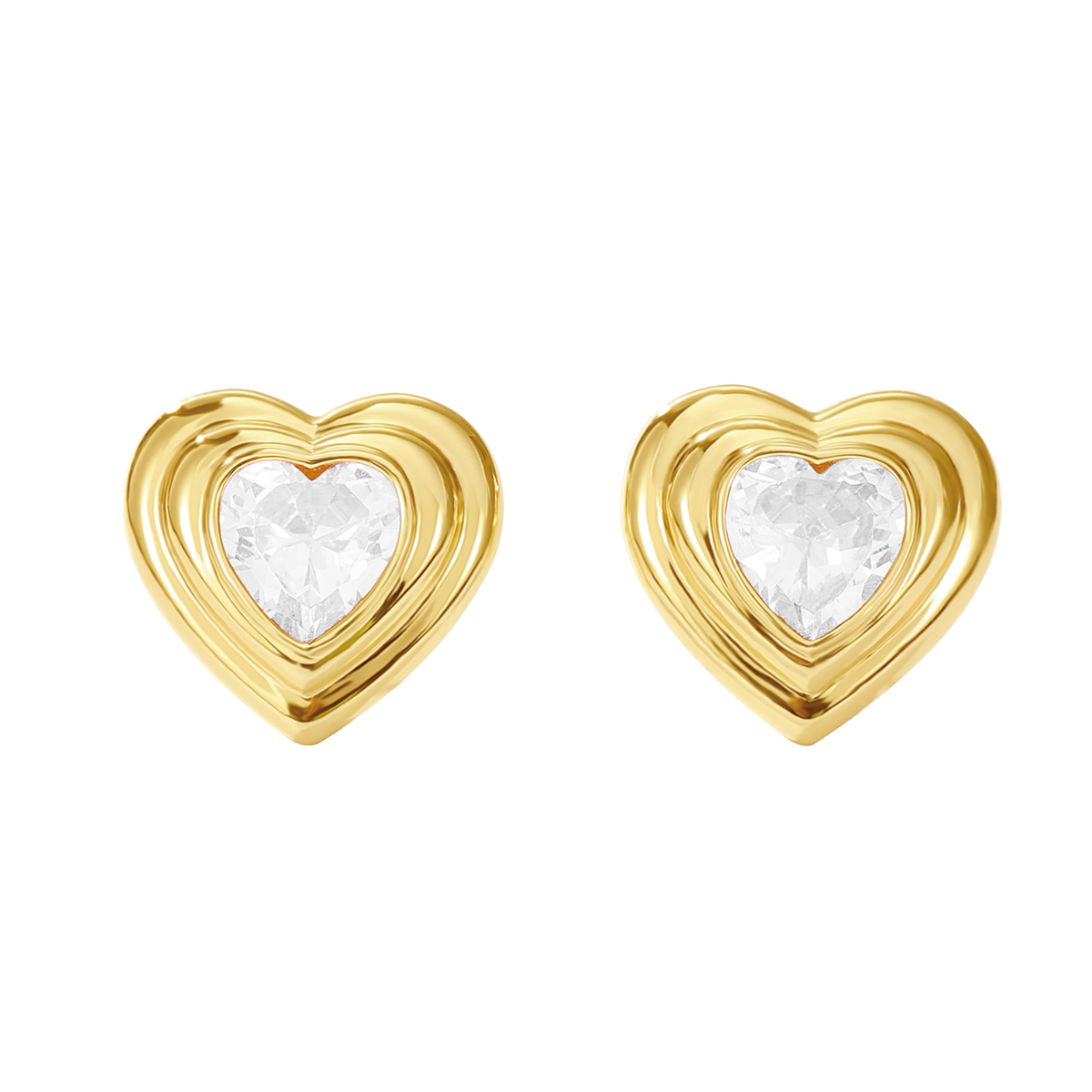 RETRO HEART EARRINGS (PAIR)