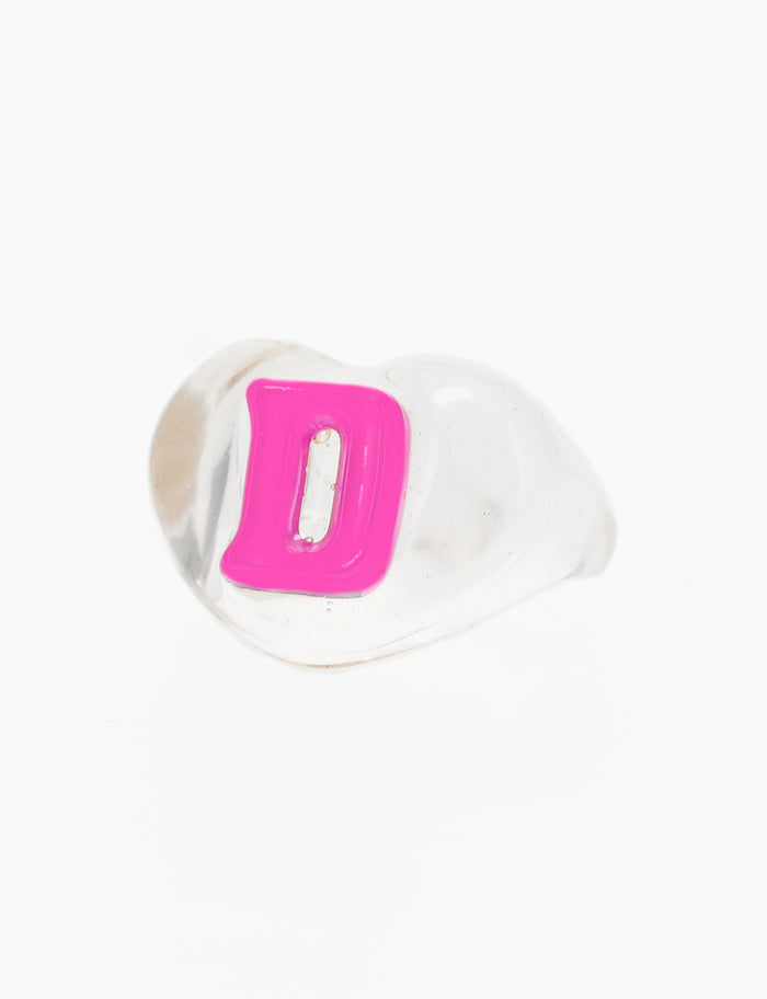 CHOOSE YOUR INITIAL: CLEAR LUCKY RING