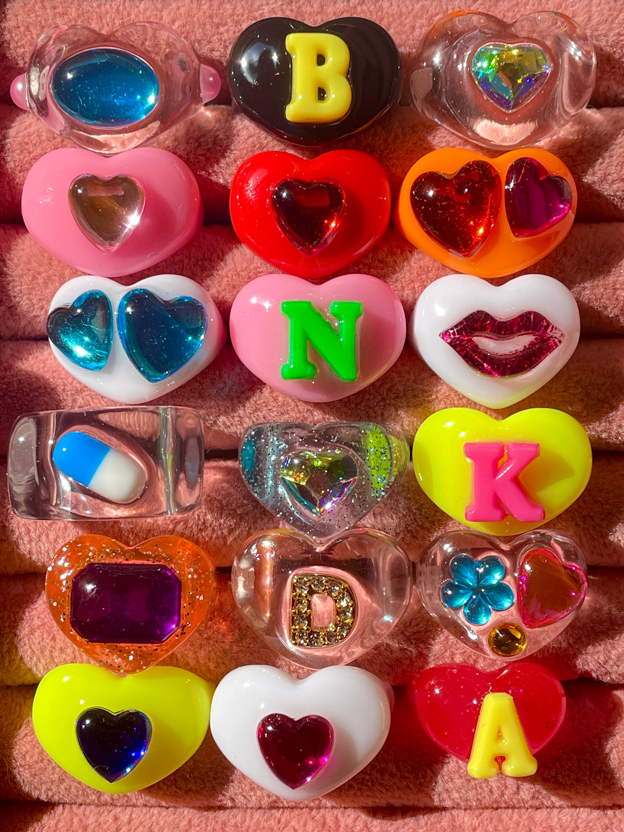 CHOOSE YOUR INITIAL: BABY PINK LUCKY RING