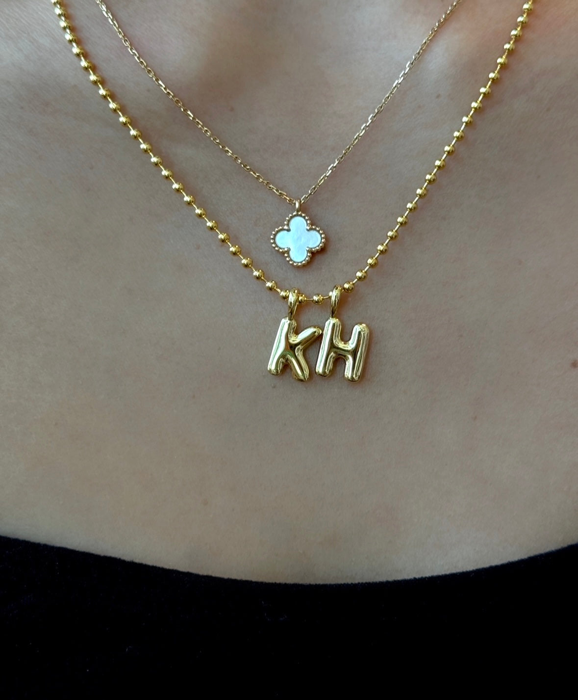 MINI LUCKY INITIAL CHARM NECKLACE