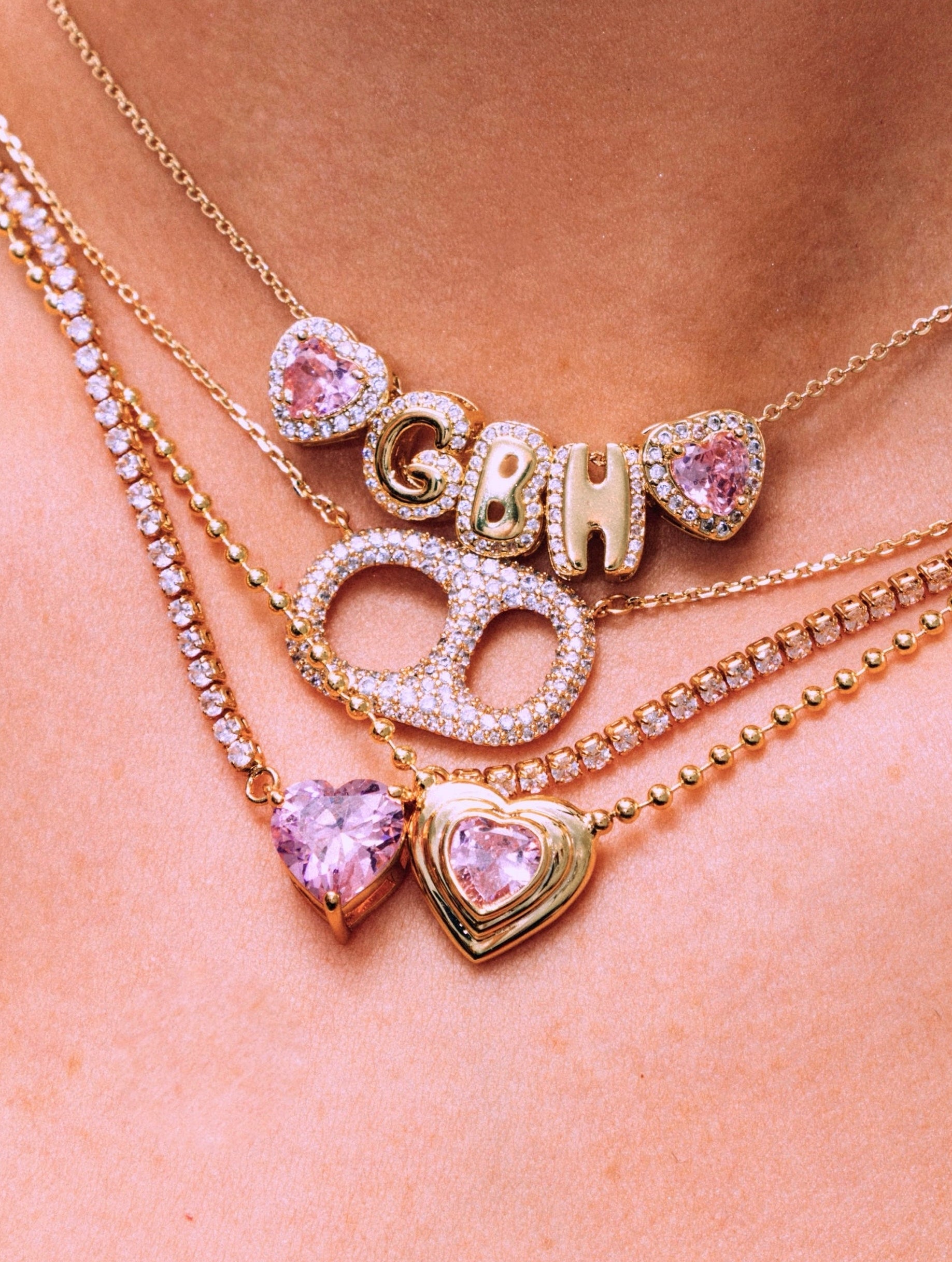 HEART GUMDROP TENNIS NECKLACE
