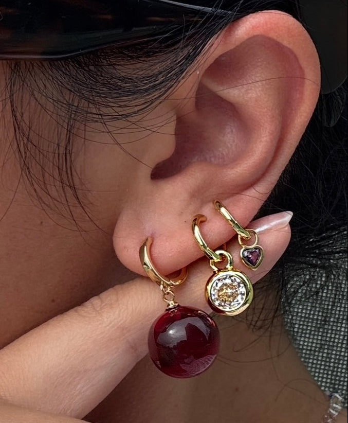 PEBBLE CRYSTAL DROP EARRINGS (PAIR)