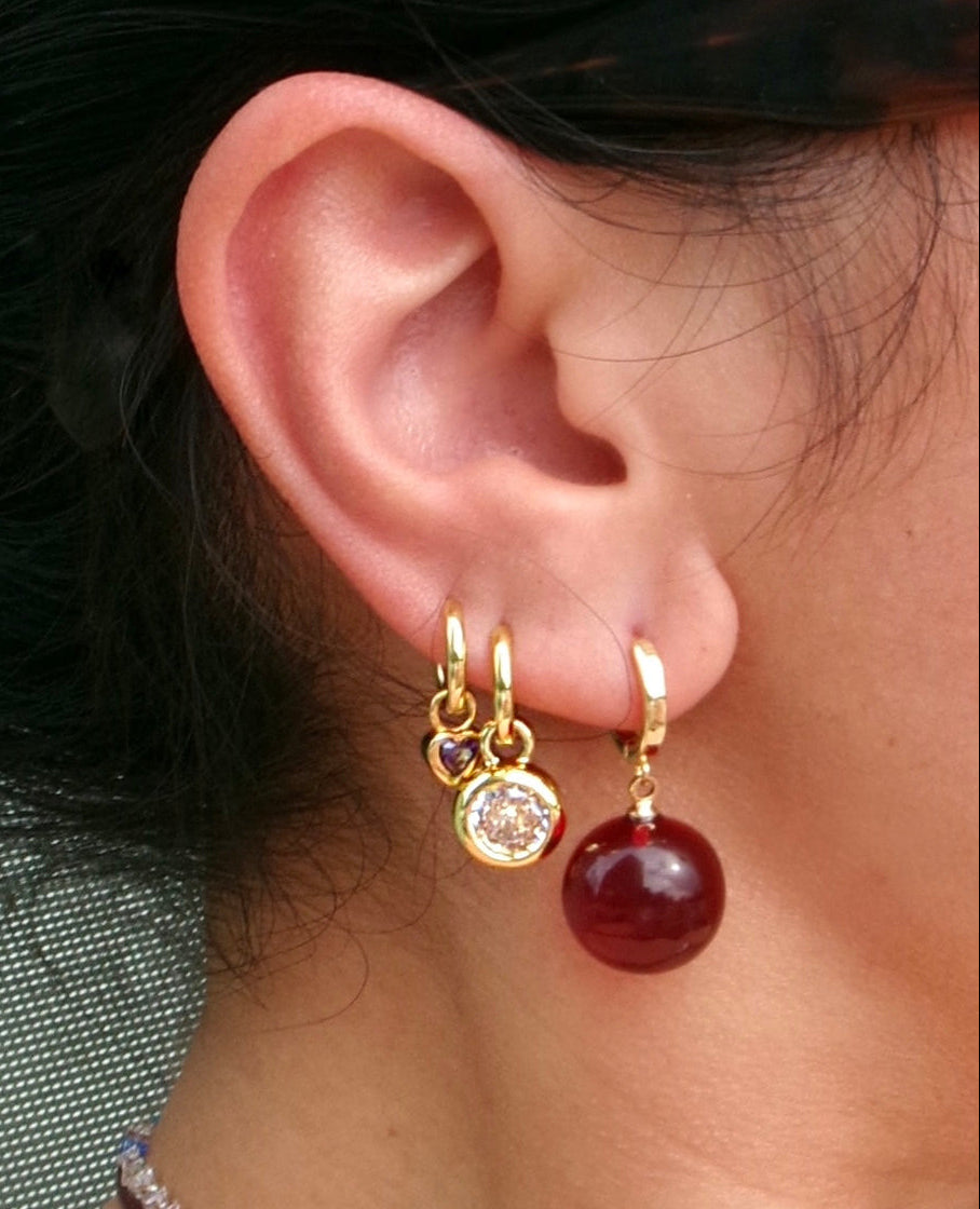 PEBBLE CRYSTAL DROP EARRINGS (PAIR)