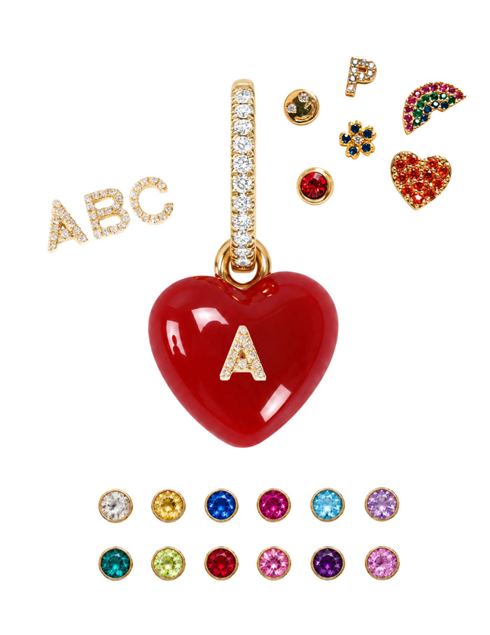 CHOOSE YOUR CHARM: RED HEART EARRING (SINGLE)