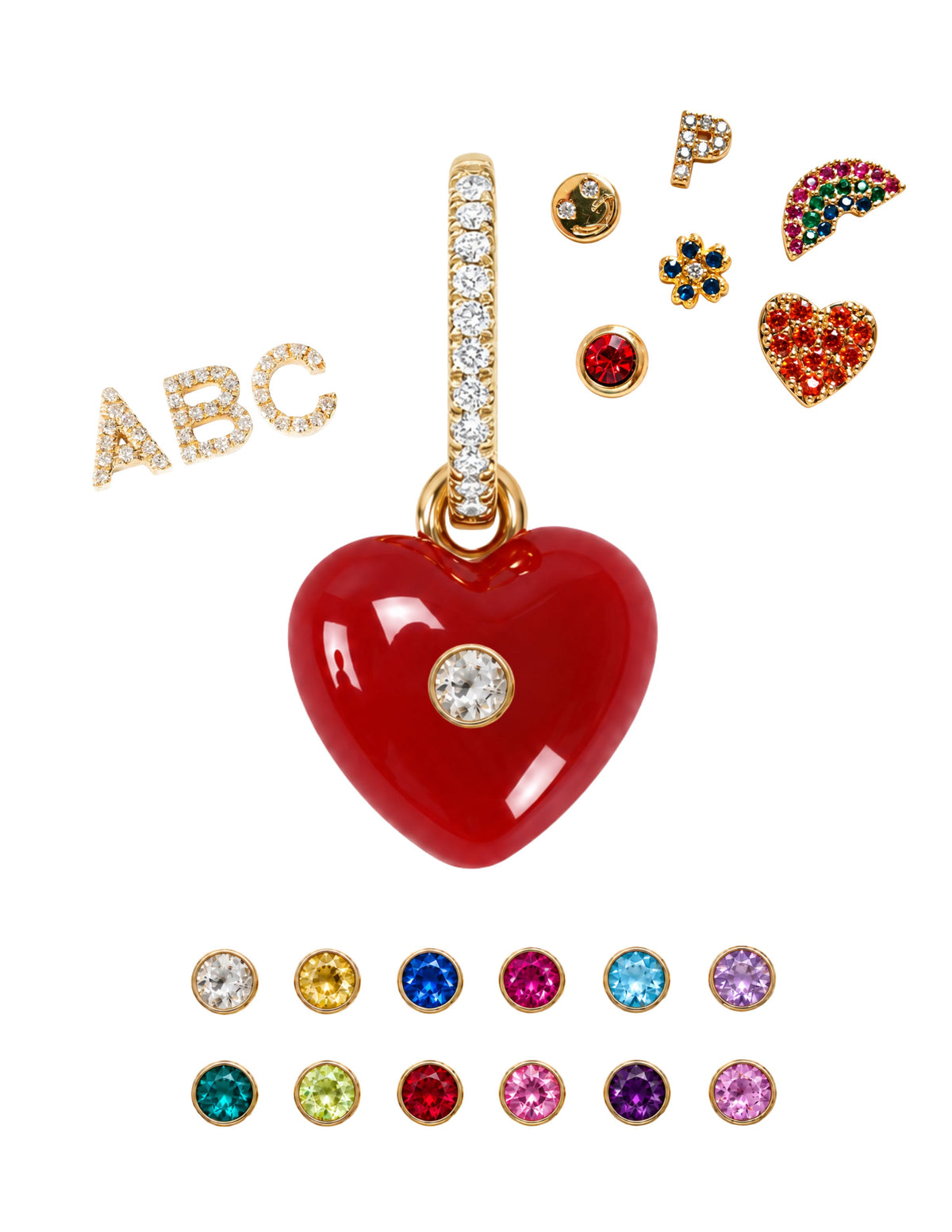 CHOOSE YOUR CHARM: RED HEART EARRING (SINGLE)