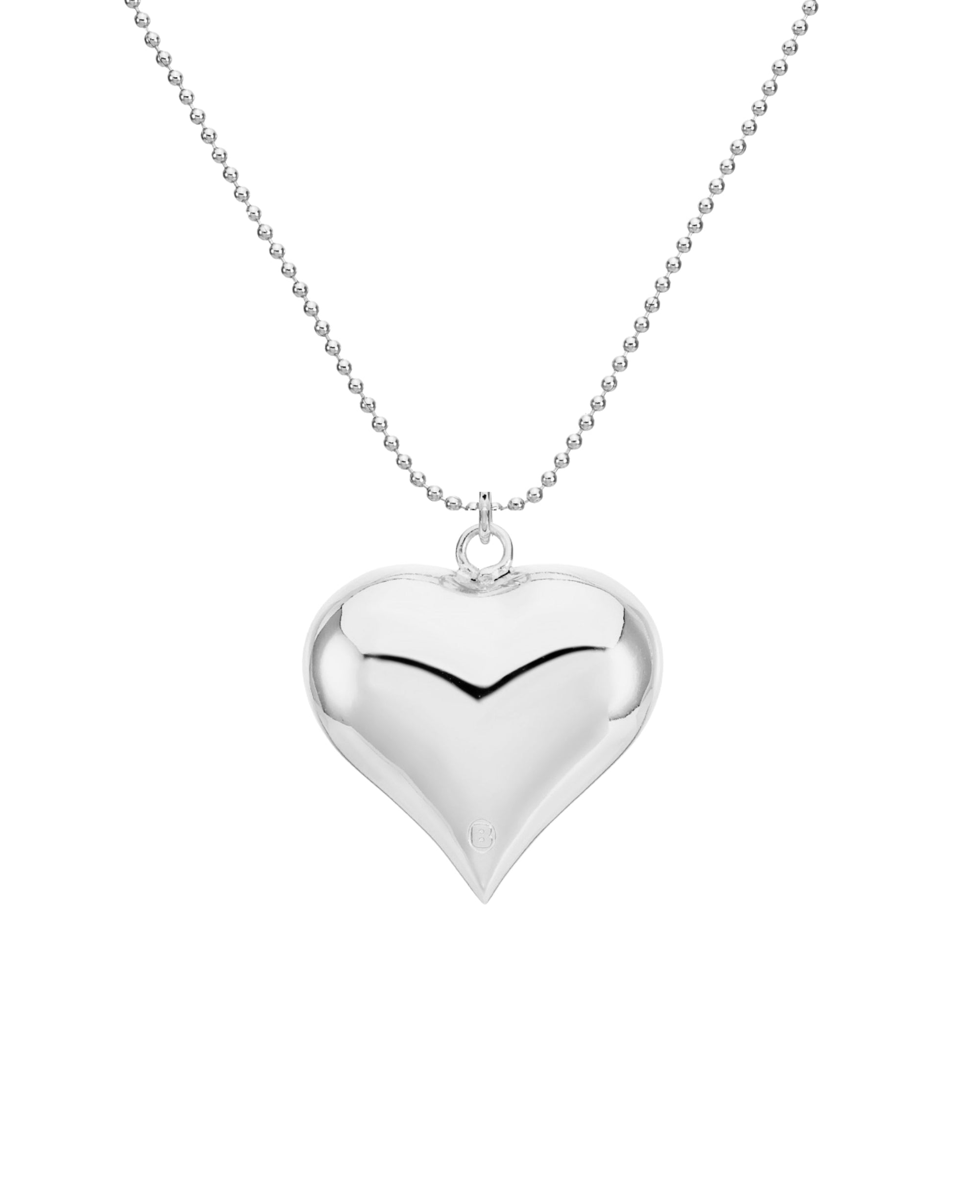 SILVER CHUBBY HEART NECKLACE