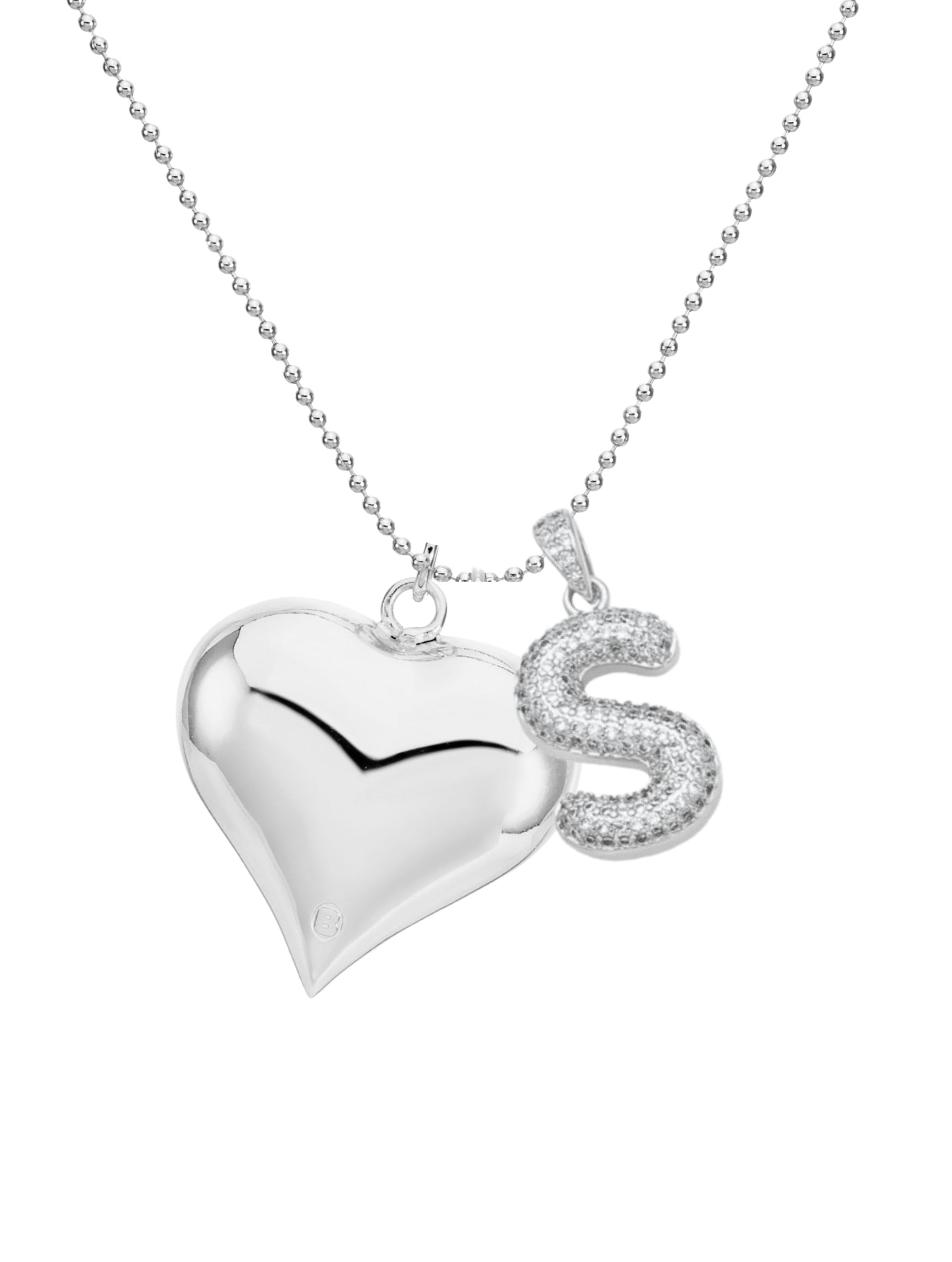 SILVER CHUBBY HEART NECKLACE