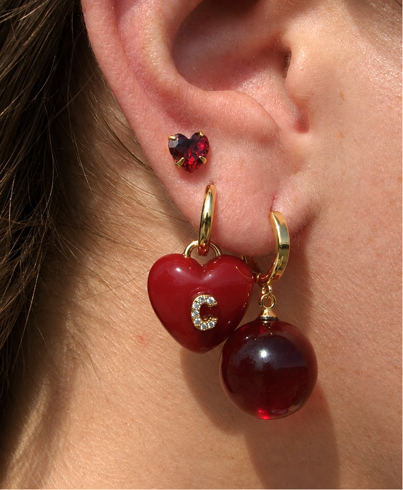 CHOOSE YOUR CHARM: RED HEART EARRING (SINGLE)