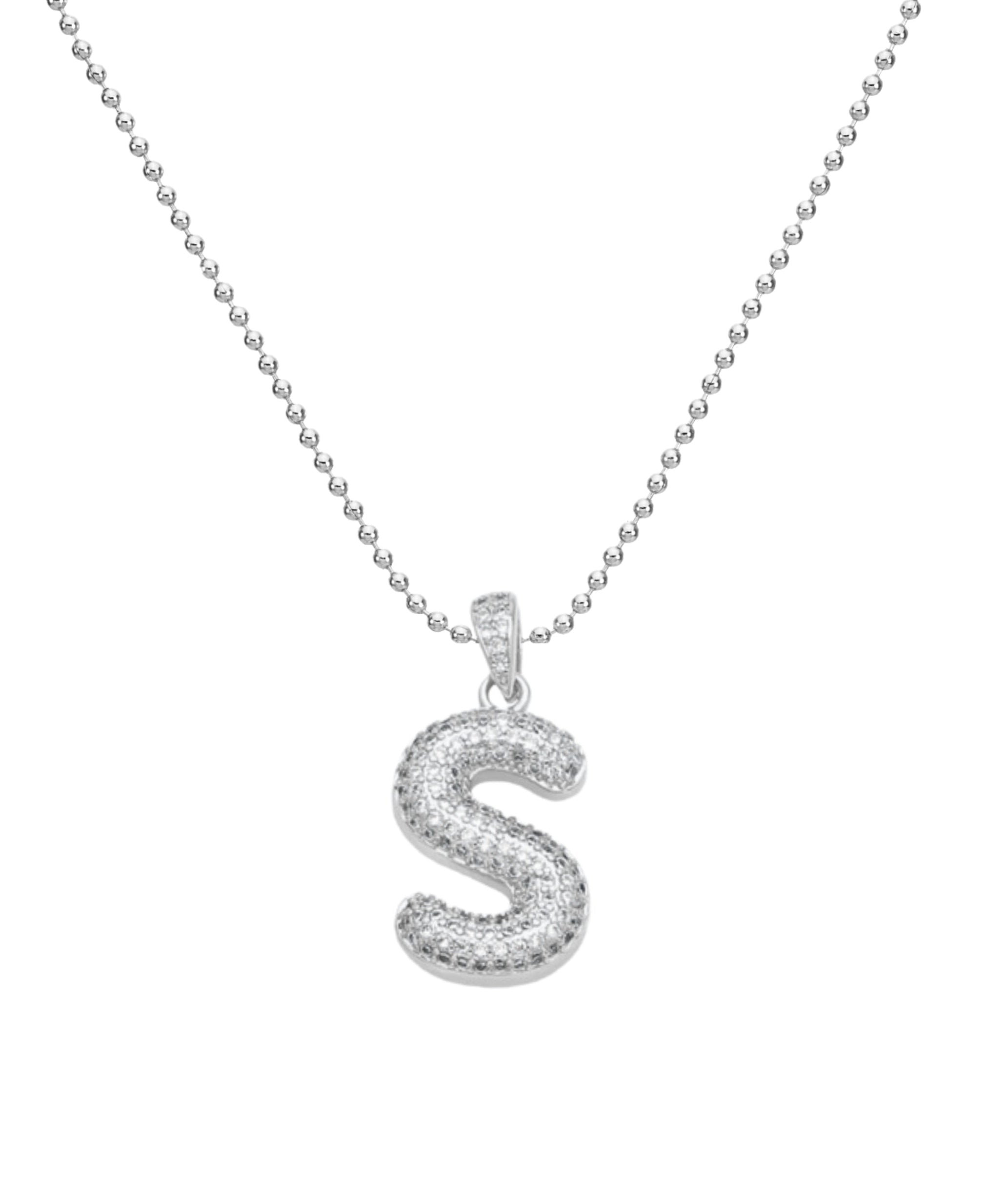 BLINGY BAUBLE INITIAL NECKLACE